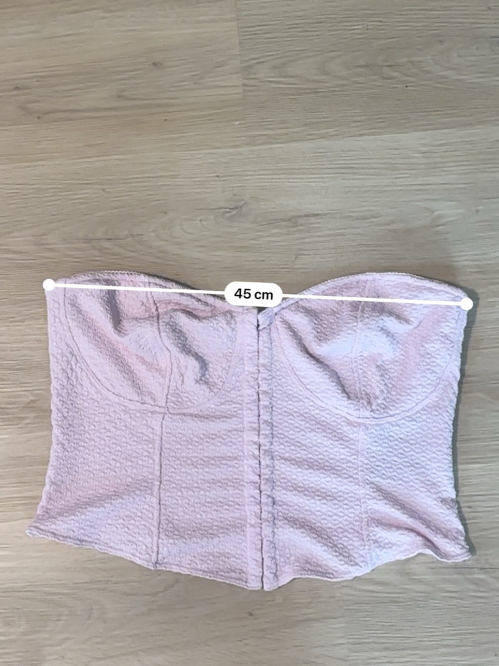 H&M Pink Corset Top XL Strapless Textured Bustier Chic Feminine - Picture 8 of 9